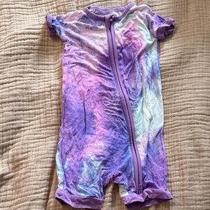 Little sleepies purple and pink tie dye shorty